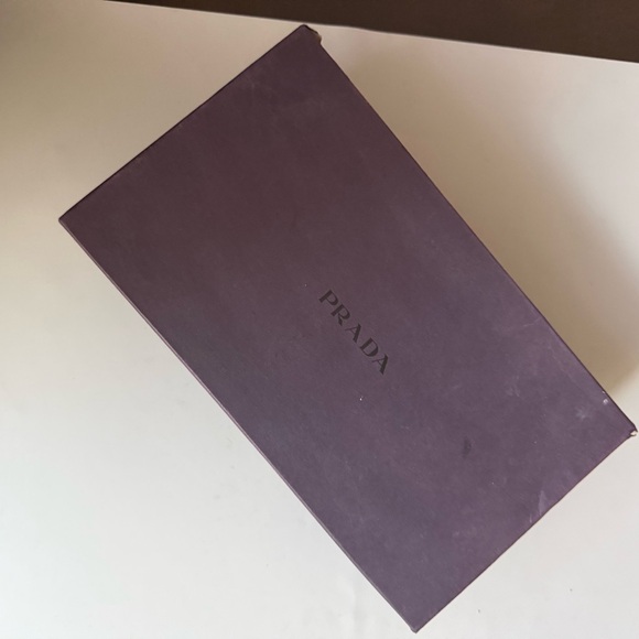 Prada VTG Y2K Tweed Leather Slingback Mid Heels Women’s 8 Black - Picture 9 of 9